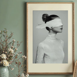 Poster Abstrato de Retrato Minimalista