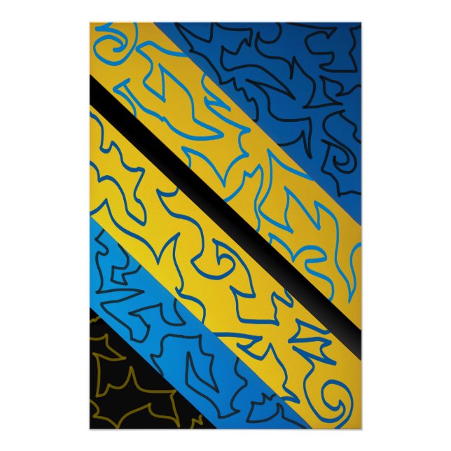 Póster Abstrato de ritmo vibrante (Frente)