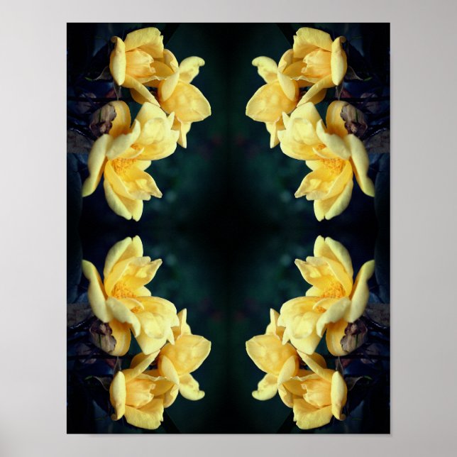 Poster Abstrato de Rosa Amarelo (Frente)