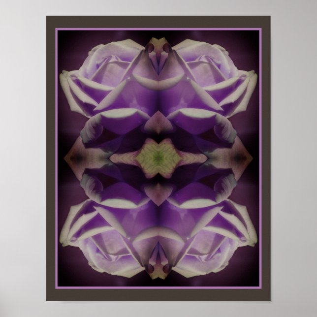 Poster Abstrato de Rosebud Roxo (Frente)