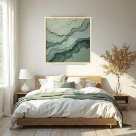 Poster Abstrato de sábio estratificado - Moderno orgânico