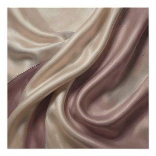 Póster Abstrato de Seda Fluida Elegante