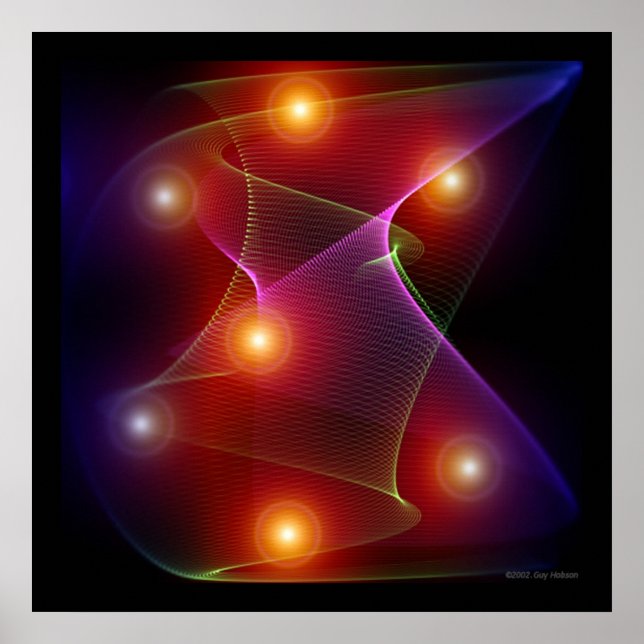 Póster Abstrato de sete sóis (Frente)