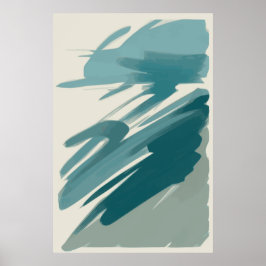 Poster Abstrato de Teal Tranquil