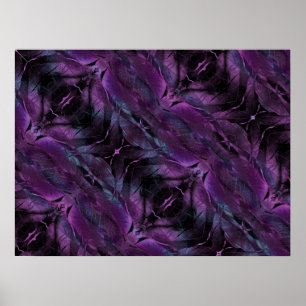 Poster Abstrato de textura violeta azul-púrpura de pena p