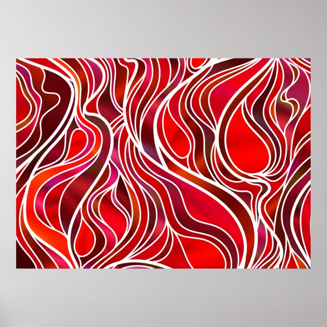 Póster Abstrato de Vidro Retido (Frente)