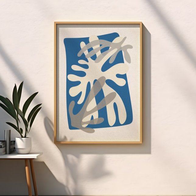 Poster Abstrato deixa arte inspirada moderna Matisse (Criador carregado)
