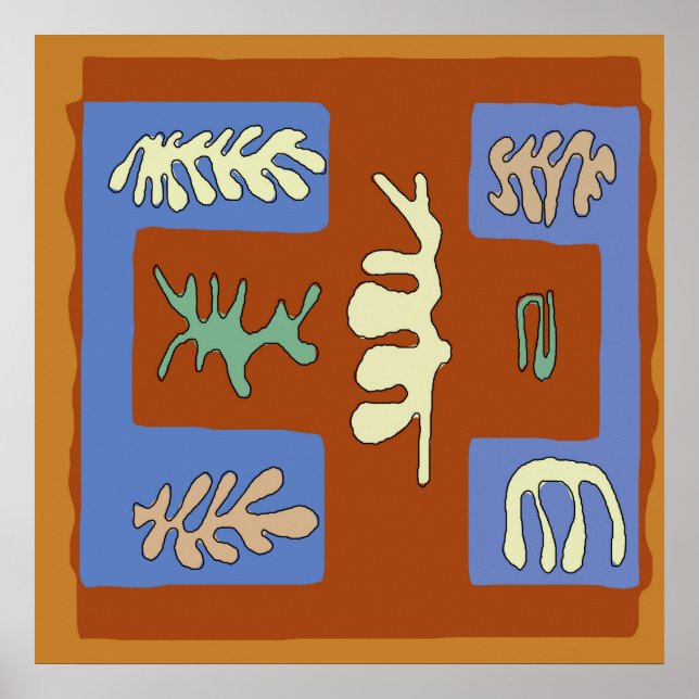 Poster Abstrato deixa o campo castanho (Frente)