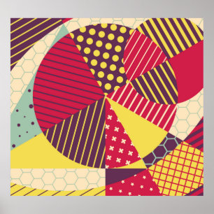 Poster Abstrato Design geométrico colorido