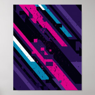 Poster Abstrato Diagonal Design de Edgy
