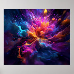 Poster Abstrato digital de cores brilhantes