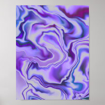 Abstrato Digital Marble Elegante Azul e Roxo