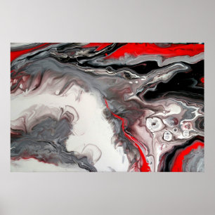 Póster Abstrato do contemporâneo - preto, prata e