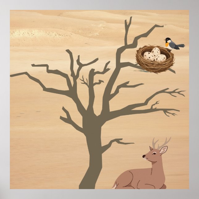Poster Abstrato do Deserto (Frente)