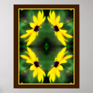 Poster Abstrato do Espelho da Flor Susan Daisy de Olho Ne