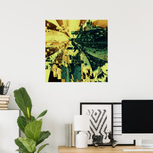 Poster Abstrato do Estilo de Grunação Retroativa