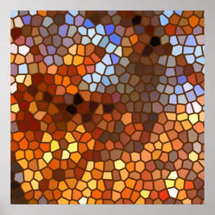 Póster Abstrato do mosaico do outono
