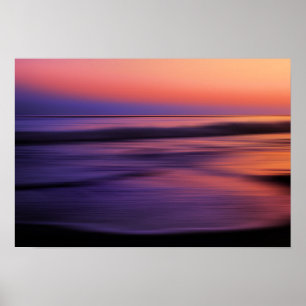 Poster Abstrato do Oceano Sunset da Costa Oeste