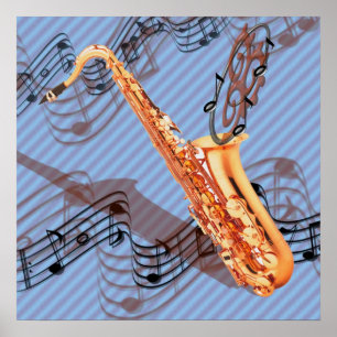 Poster abstrato do saxofone