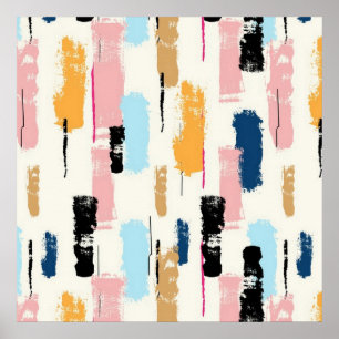 Poster Abstrato do Traço do Pincel