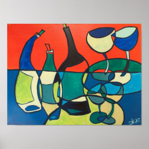 Poster abstrato do vinho