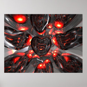Poster abstrato dos corações escuros
