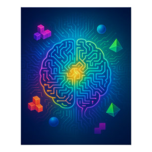 Póster Abstrato dos Jogos Cerebrais 2025