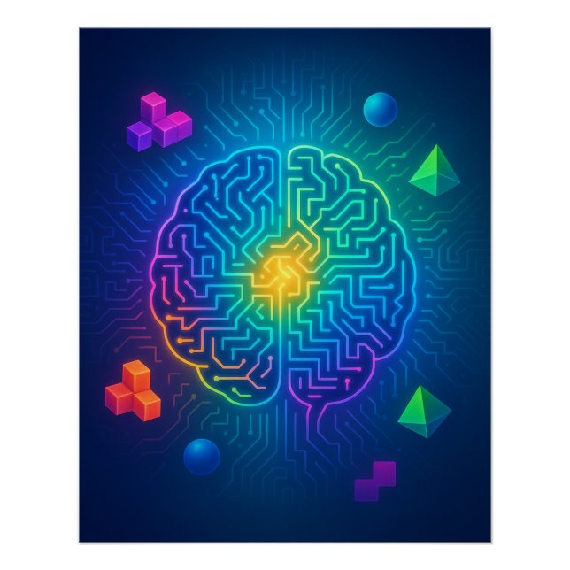 Póster Abstrato dos Jogos Cerebrais 2025 (Frente)