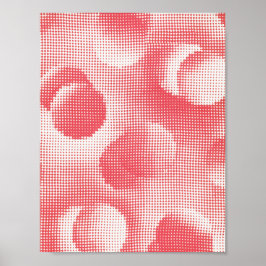 Poster Abstrato Dot Art Pixel Red