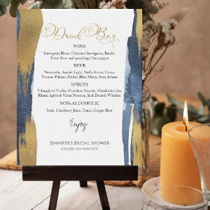 Poster Abstrato Dourada - Sinal de menu de bebidas de Chá