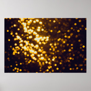 Poster Abstrato dourado com fundo preto
