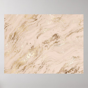 Poster Abstrato dourado com ondas de brilho