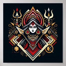 Poster Abstrato Durga - Energia divina em cores
