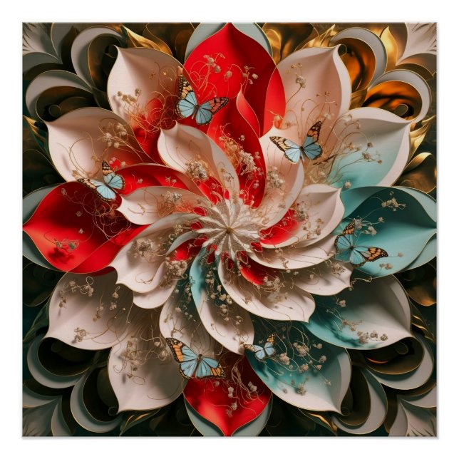 Póster Abstrato Elegância: Mulher Enigmática em matizes d (Frente)