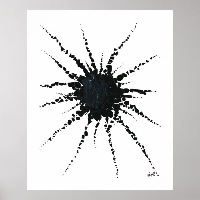 Póster Abstrato em fita e formas alfabéticas 3 (Frente)