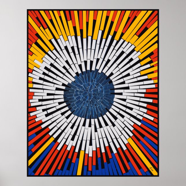 Póster Abstrato em fita—Starburst (Frente)