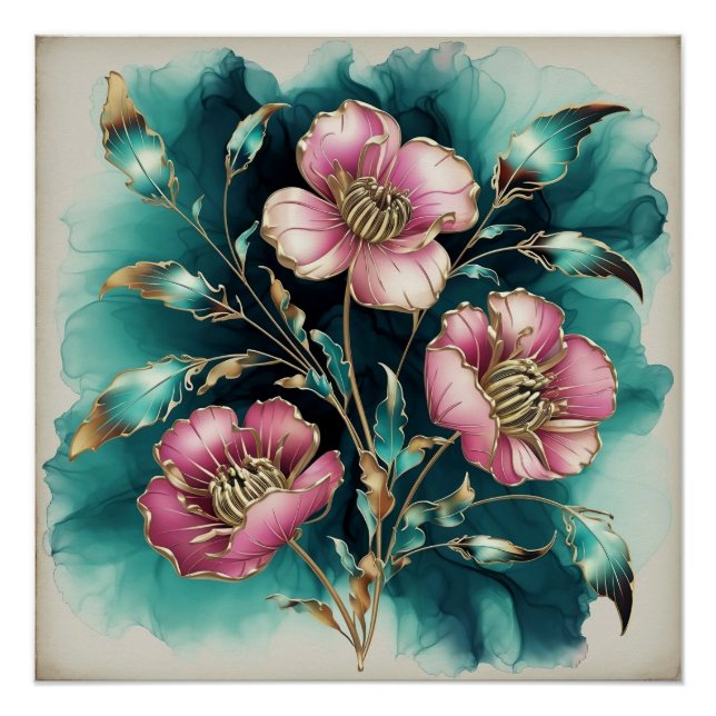 Póster Abstrato em ondas eletromagnéticas (Frente)