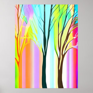 Poster Abstrato em Pastas Multicoloridas