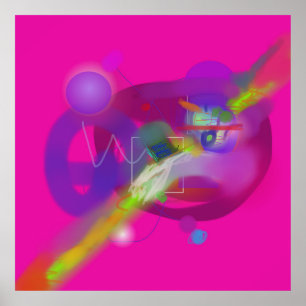 Poster Abstrato Espectro de Matizes em Camadas