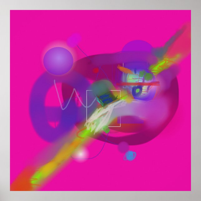 Poster Abstrato Espectro de Matizes em Camadas (Frente)