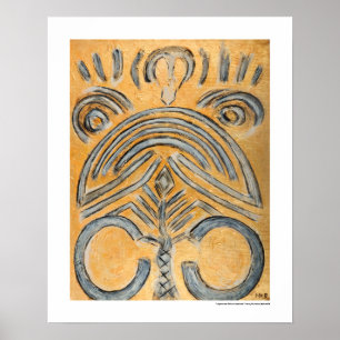 Póster Abstrato Étnico Amarelo Dourado Decorativo 16x20 I