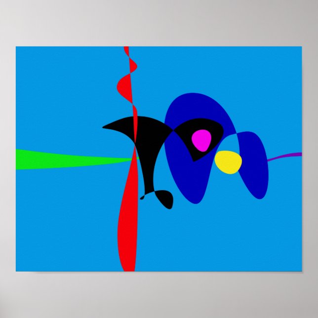 Póster Abstrato Expressionismo Arte Digital Simples (Frente)