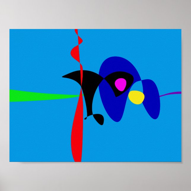 Póster Abstrato Expressionismo Arte Digital Simples (Frente)