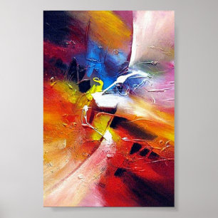 Poster Abstrato Expressionismo Estilo de Pintura Colorida