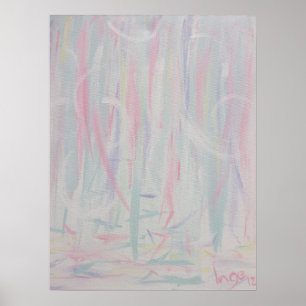 Póster Abstrato expressionismo Pincéis Traços Pintura I