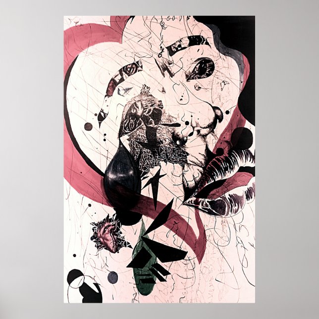 Poster Abstrato Expressionismo Wall Art: Mídia mista (Frente)