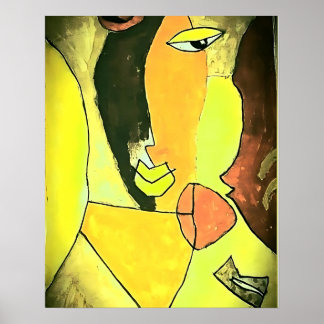 Poster Abstrato Face Art - Toned