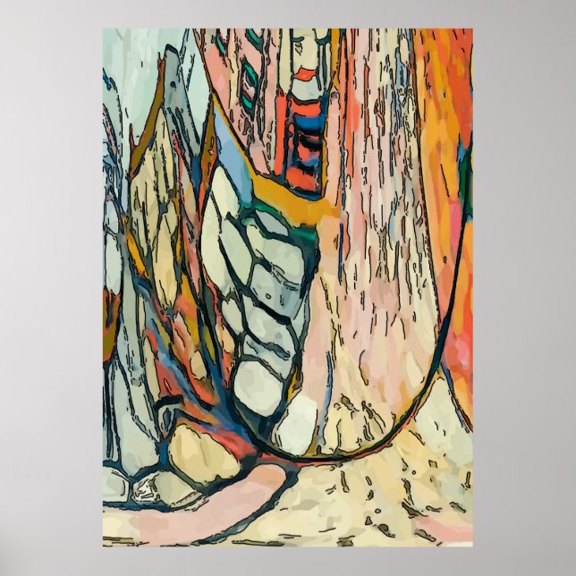 Poster Abstrato face na janela (Frente)