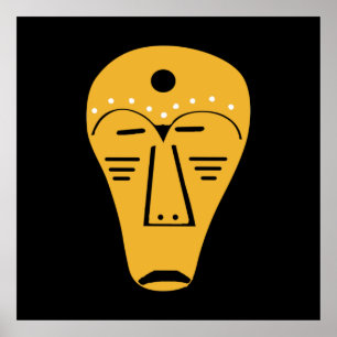 Poster Abstrato face tribal aborígene