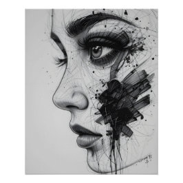 Póster Abstrato fechamento de olhos